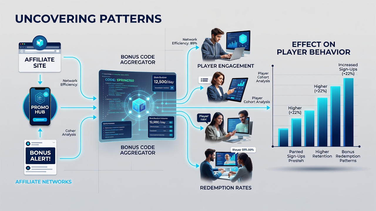 Charts displaying player acquisition metrics correlated with affiliate bonus code campaigns